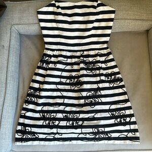 Lily Pulitzer Payton Navy and White Striped Strapless Dress